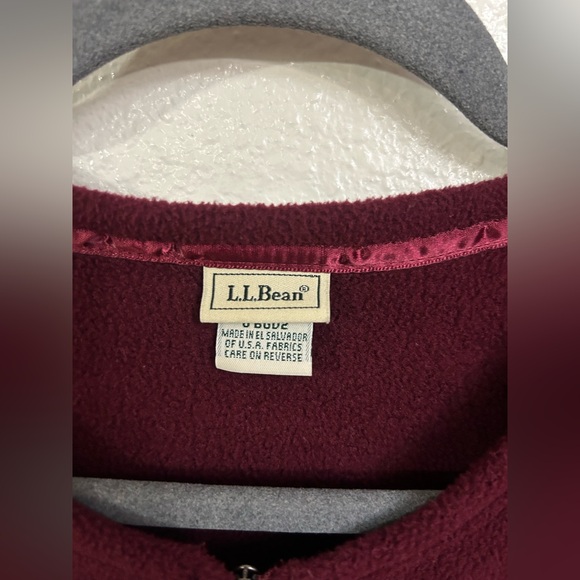 Vintage LL Bean Maroon Fleece Zip Up Vest Womens Size L - Picture 3 of 7